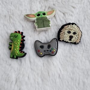 CROCS Kids Slippers with Fun Charms - Green, Gray, Black